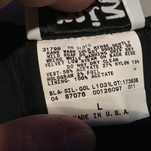 Miz California Ladies L Black Foil vest Button Down Geometric Patterns - Picture 4 of 9